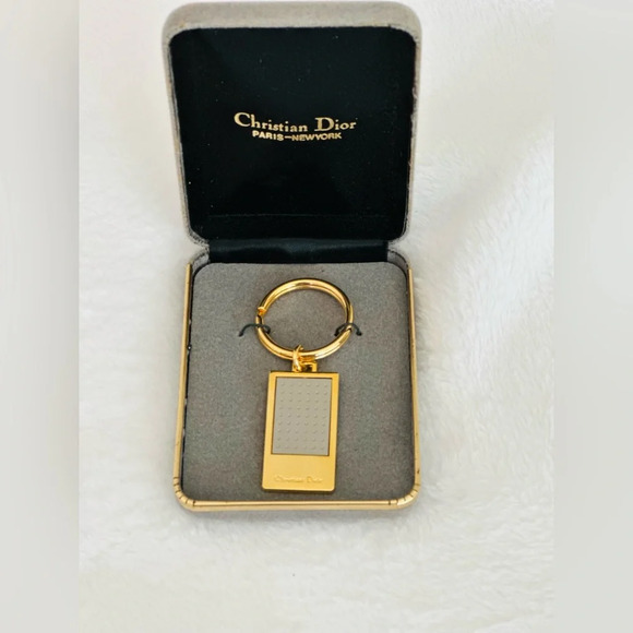 Vintage Christian Dior Gold and Silver Plated Key Chain - Picture 1 of 5